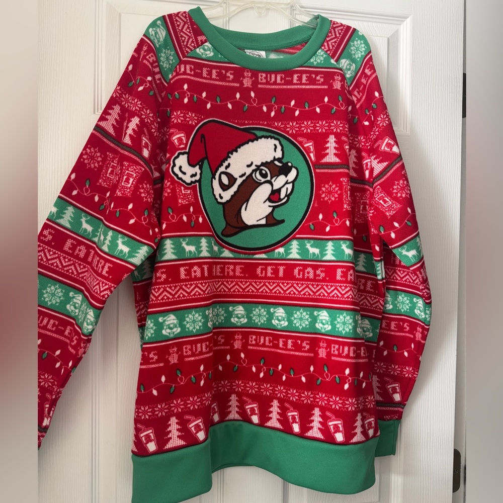 Buc-ee’s Festive Red and Green Holiday Sweater